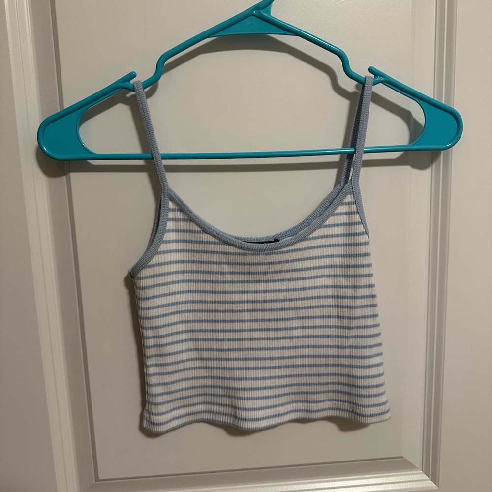 Brandy Melville Blue and White Stripe Tank